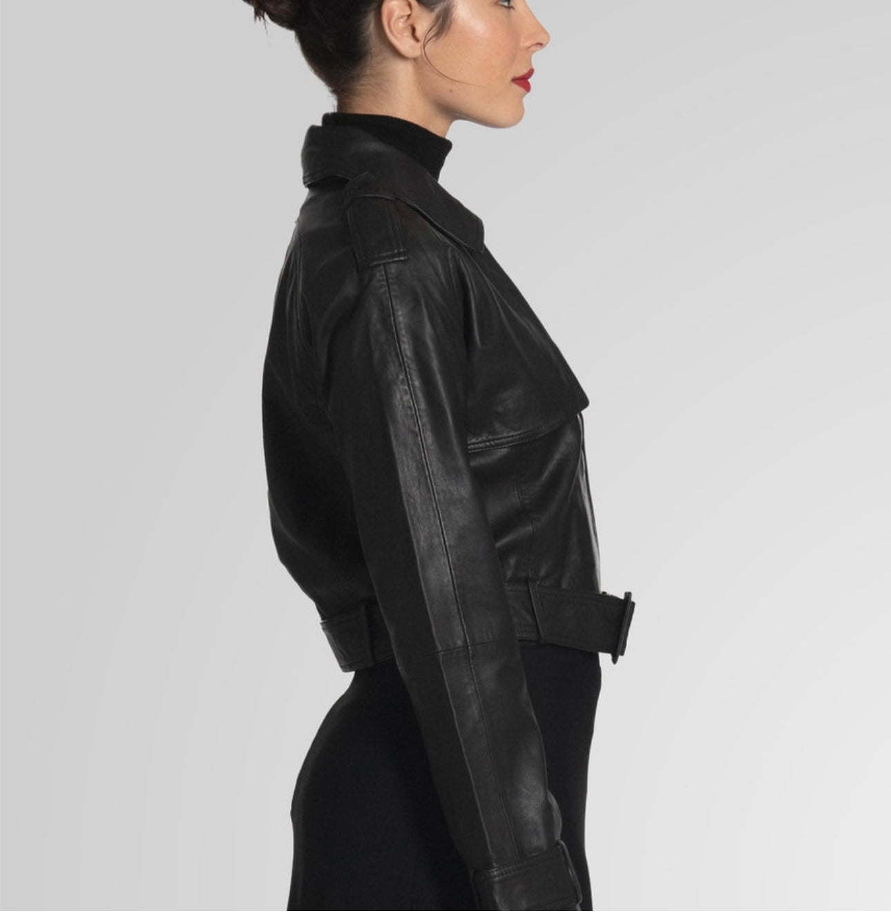 ROMIE CROPPED TRENCH BIKER