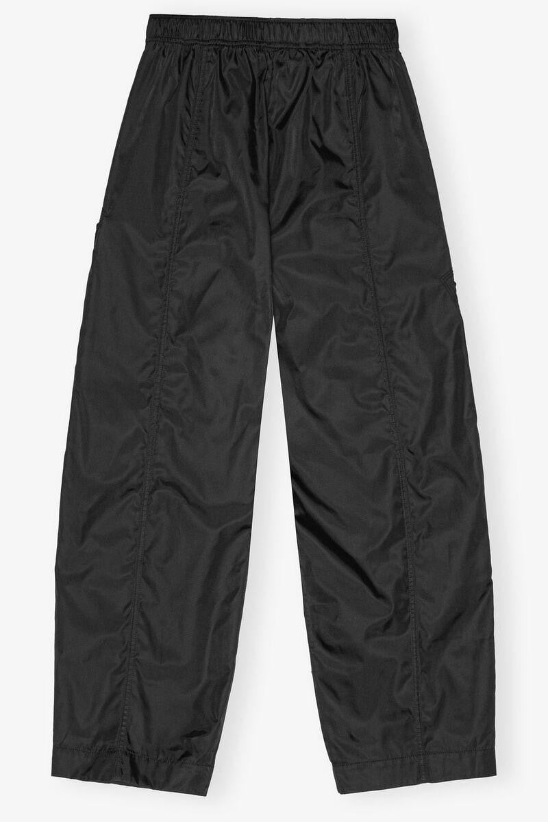 Black Nylon Elasticated Trousers