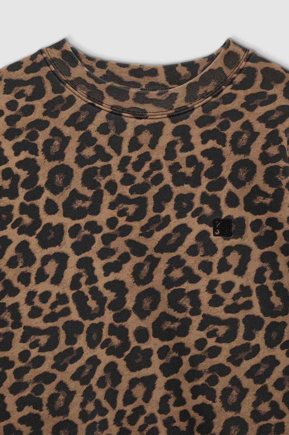 Miles Sweatshirt Black And Brown Leopard