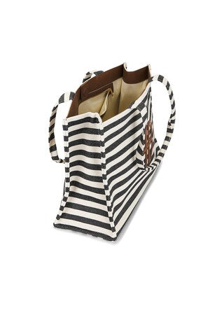 Lara Tote Black And Natural Stripe