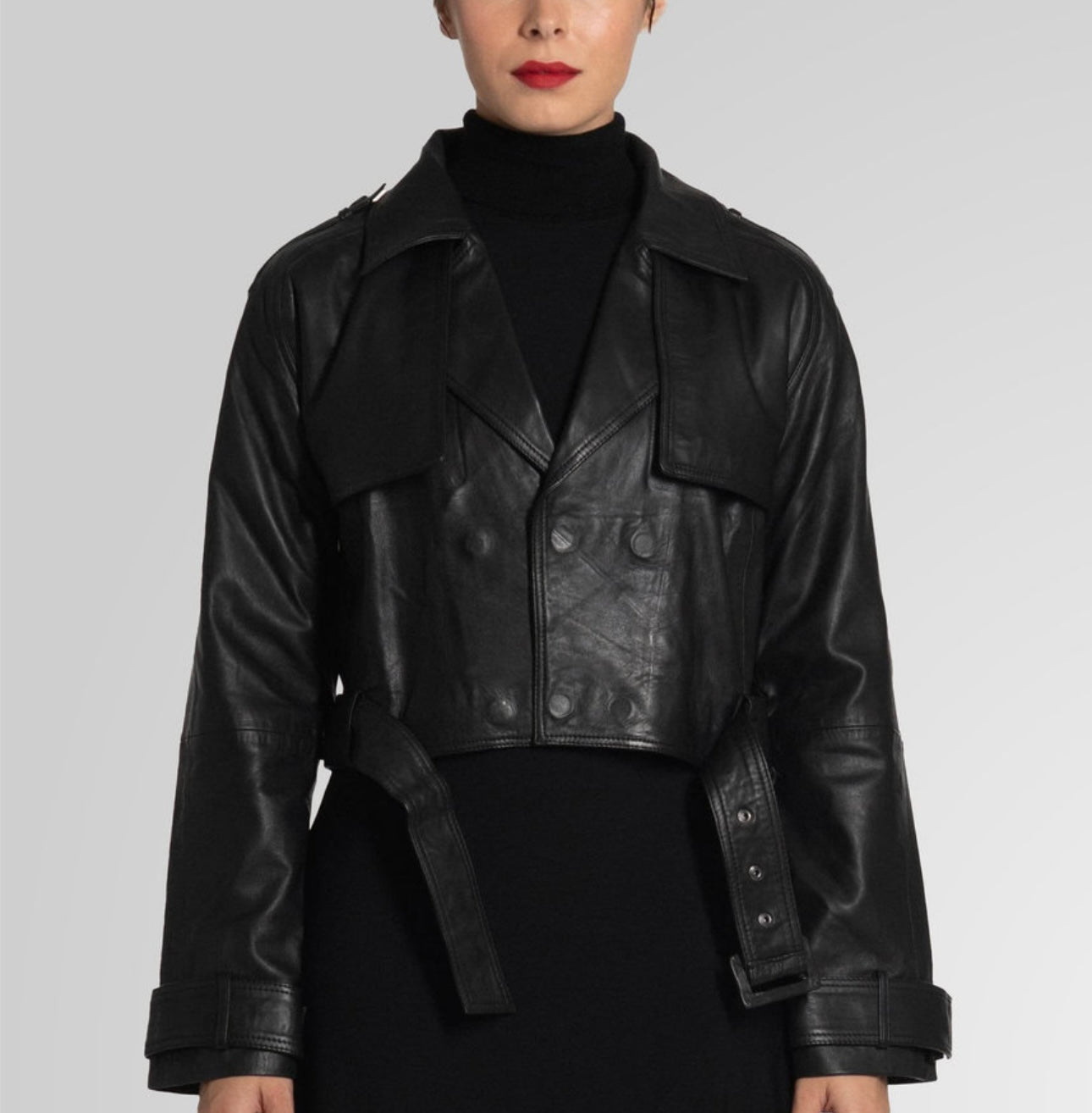 ROMIE CROPPED TRENCH BIKER