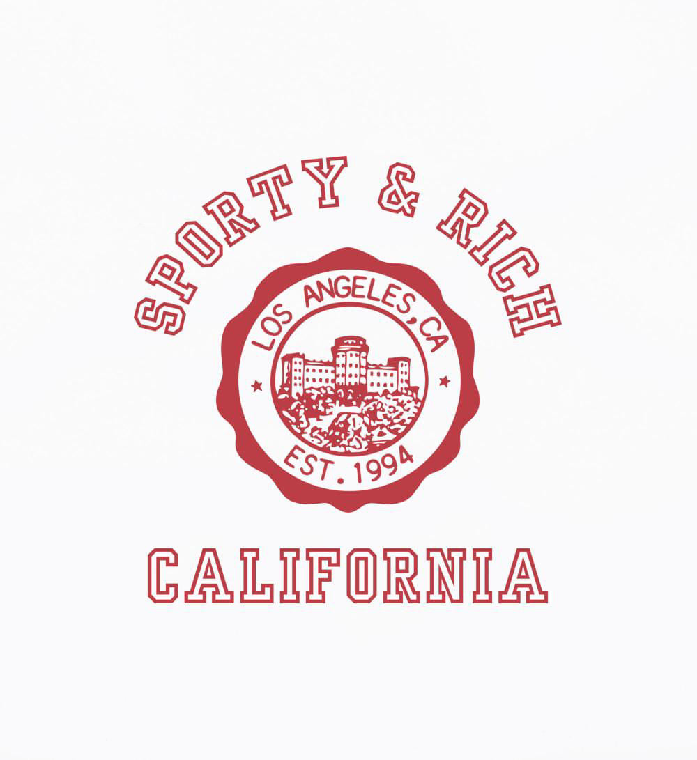 California Emblem Disco Short White/Ruby