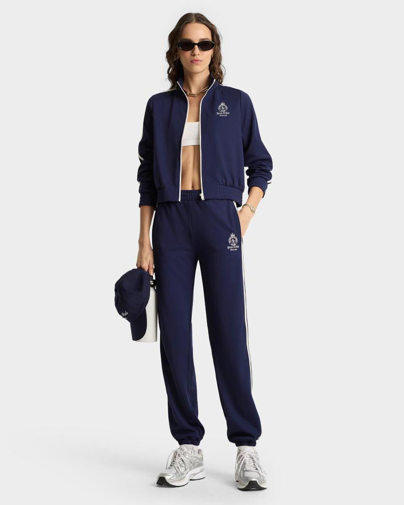 Crown Tennis Track Pant Navy/White