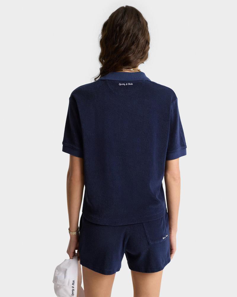 Eden Script Terry Polo Navy/White