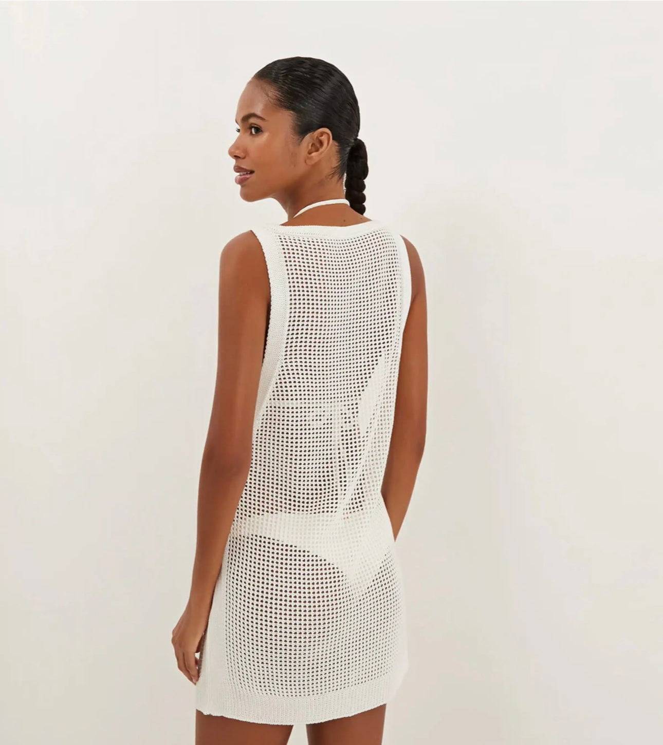 VIX- KNIT ERIKA SHORT COVER-UP – WHITE