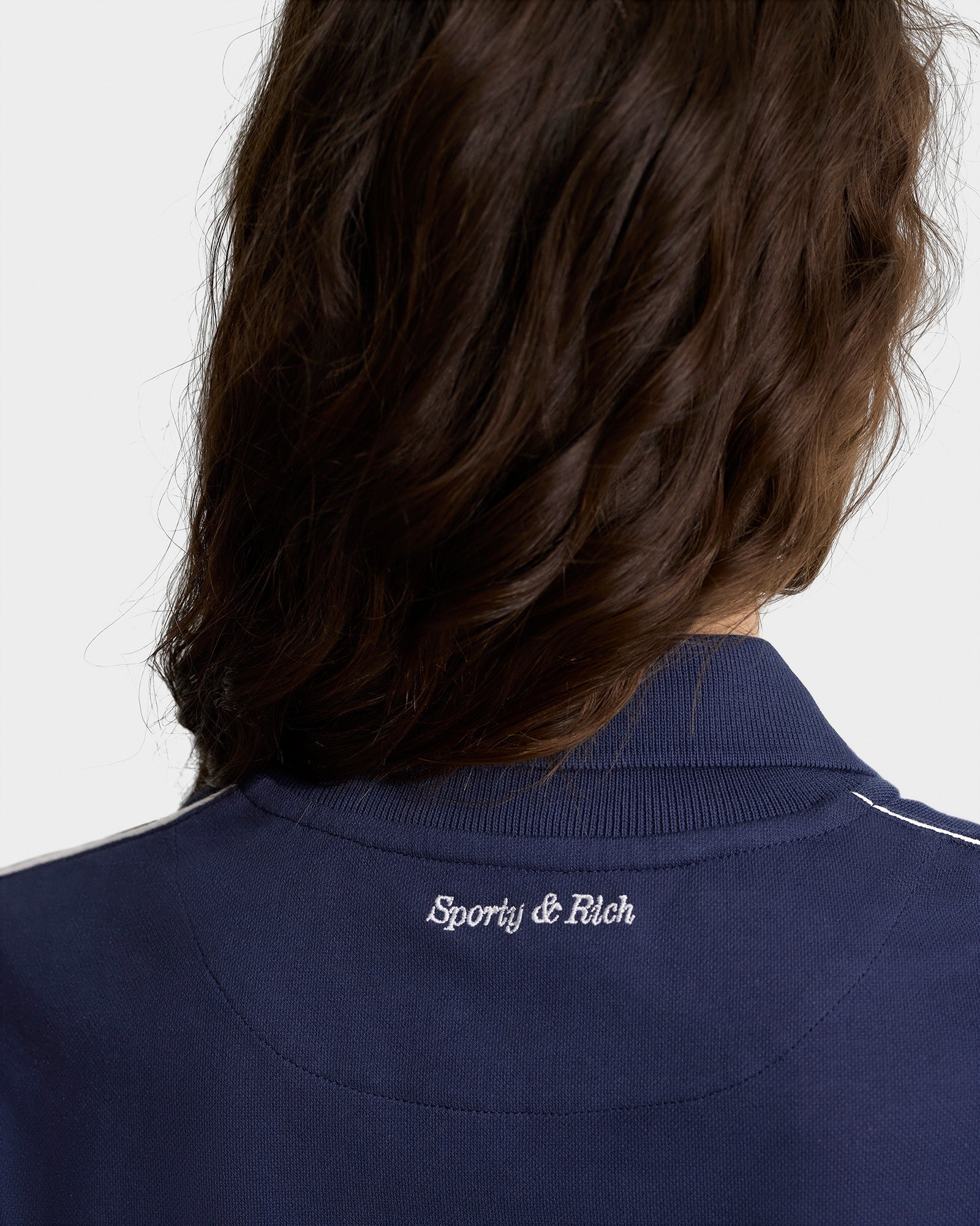 SPORTY & RICH X HOTEL EDEN ROC
Eden Crest Embroidered Pique Polo - Navy/White