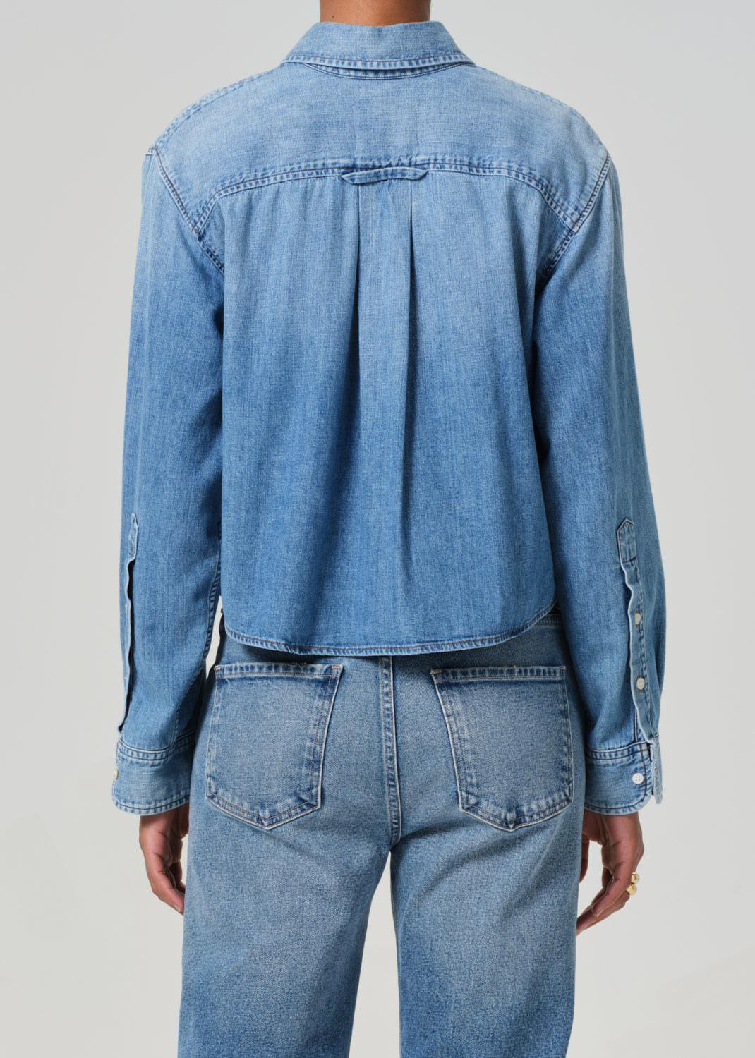 Baby Shay Cropped Shirt Carolina Blue
