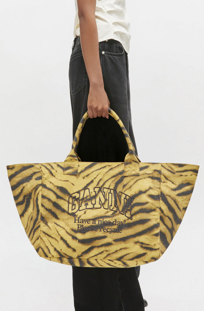 Zebra Print XXL Tote Khaki