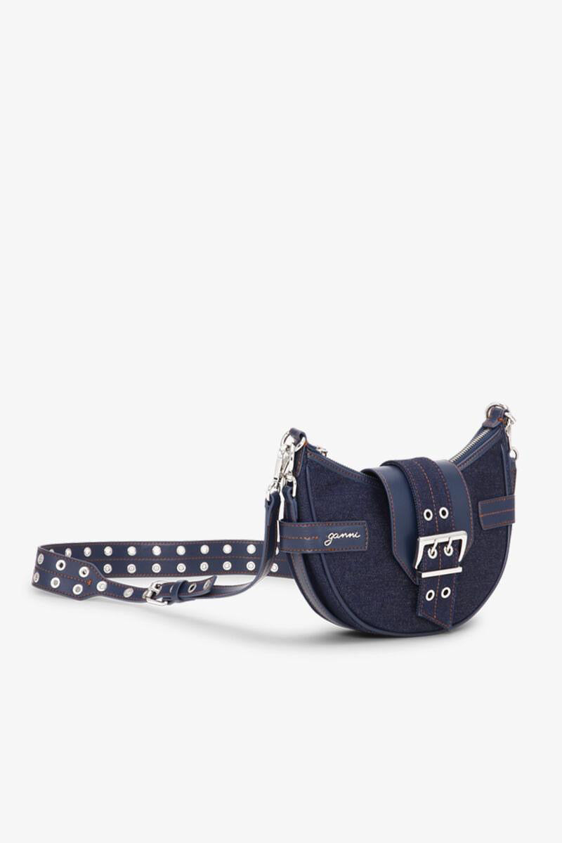 Dark Blue Denim Small Bucky Crossbody Bag Dark Navy