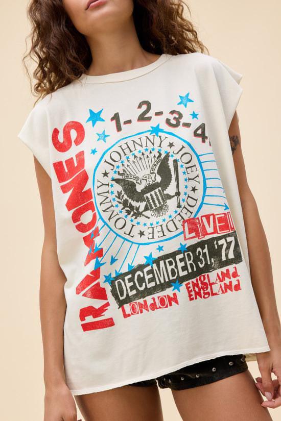 Ramones 77 Show Poster Muscle Tank Stone Vintage