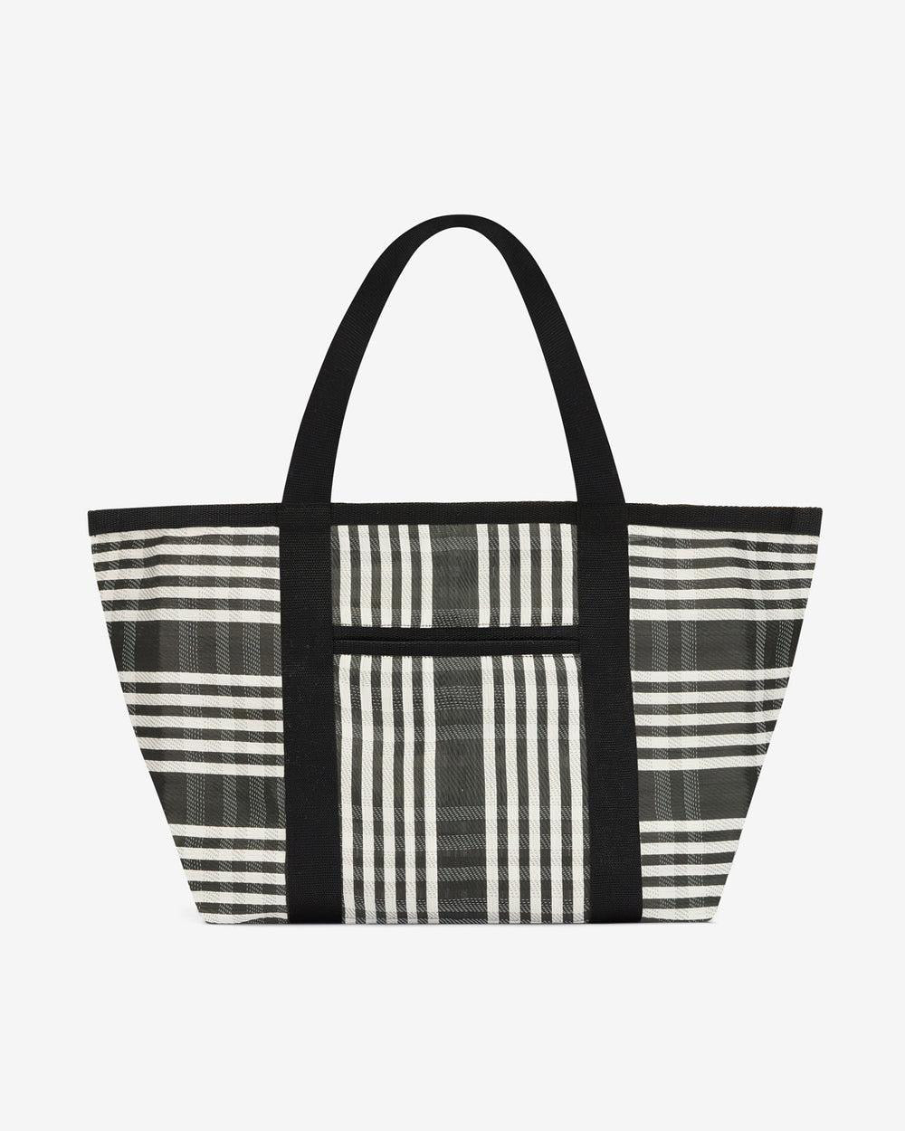 Darwen Nylon Shoulder Tote Bag Black/White
