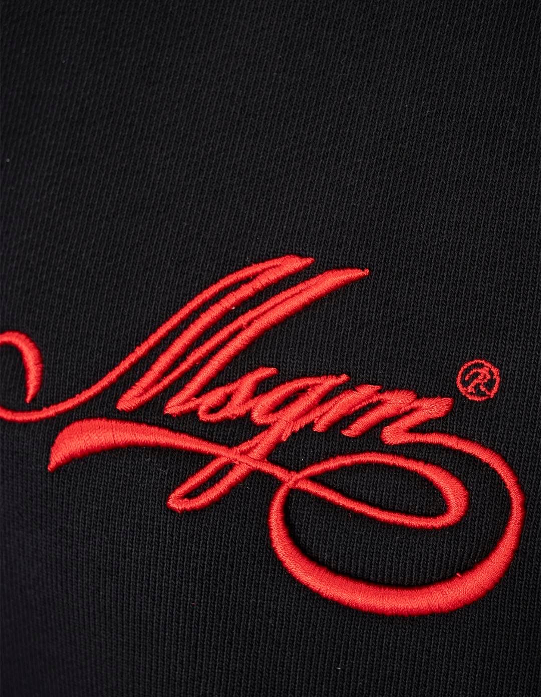 Black Crew Neck Sweatshirt With Embroidered Cursive Msgm Logo