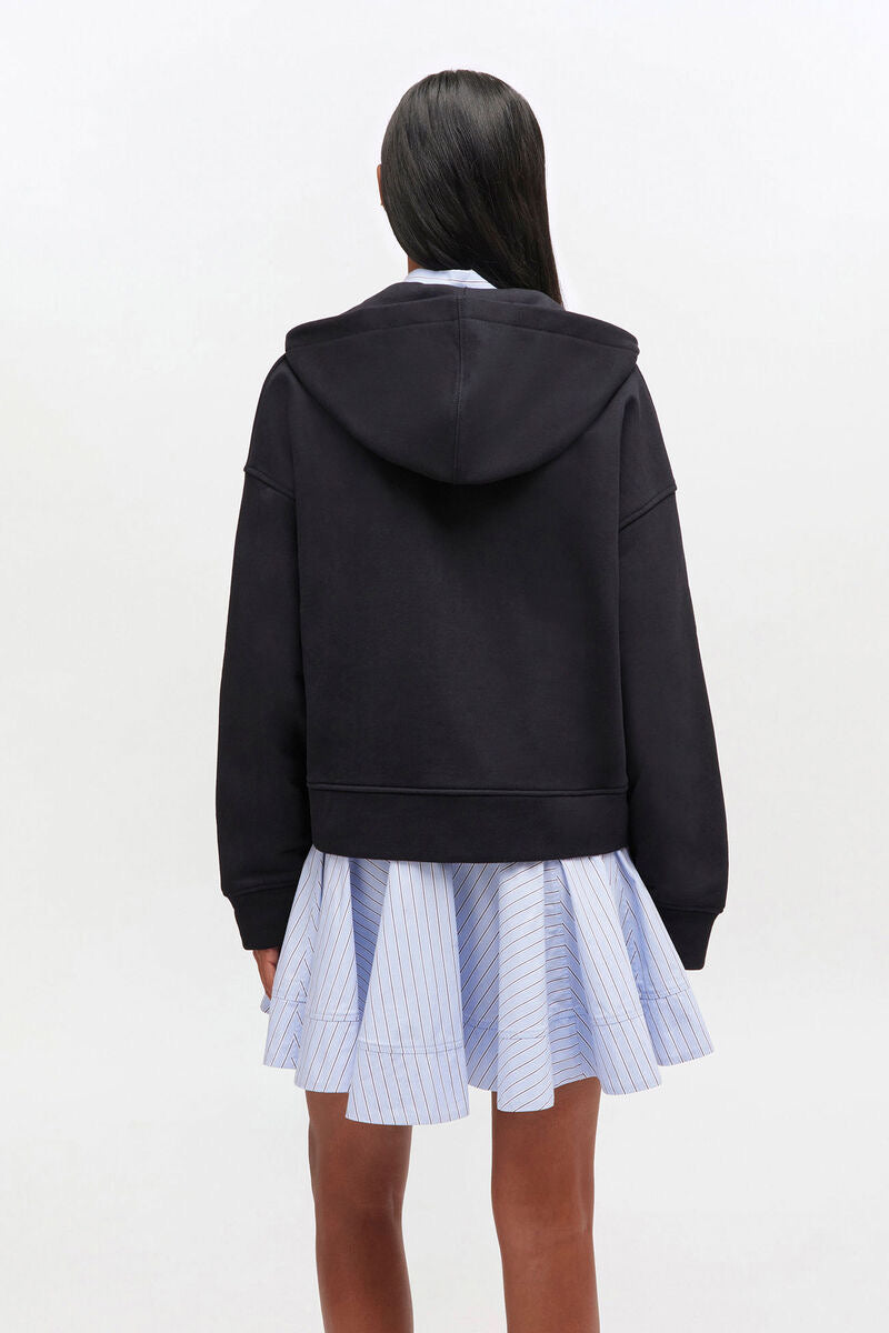 Black Two Way Zip Hoodie