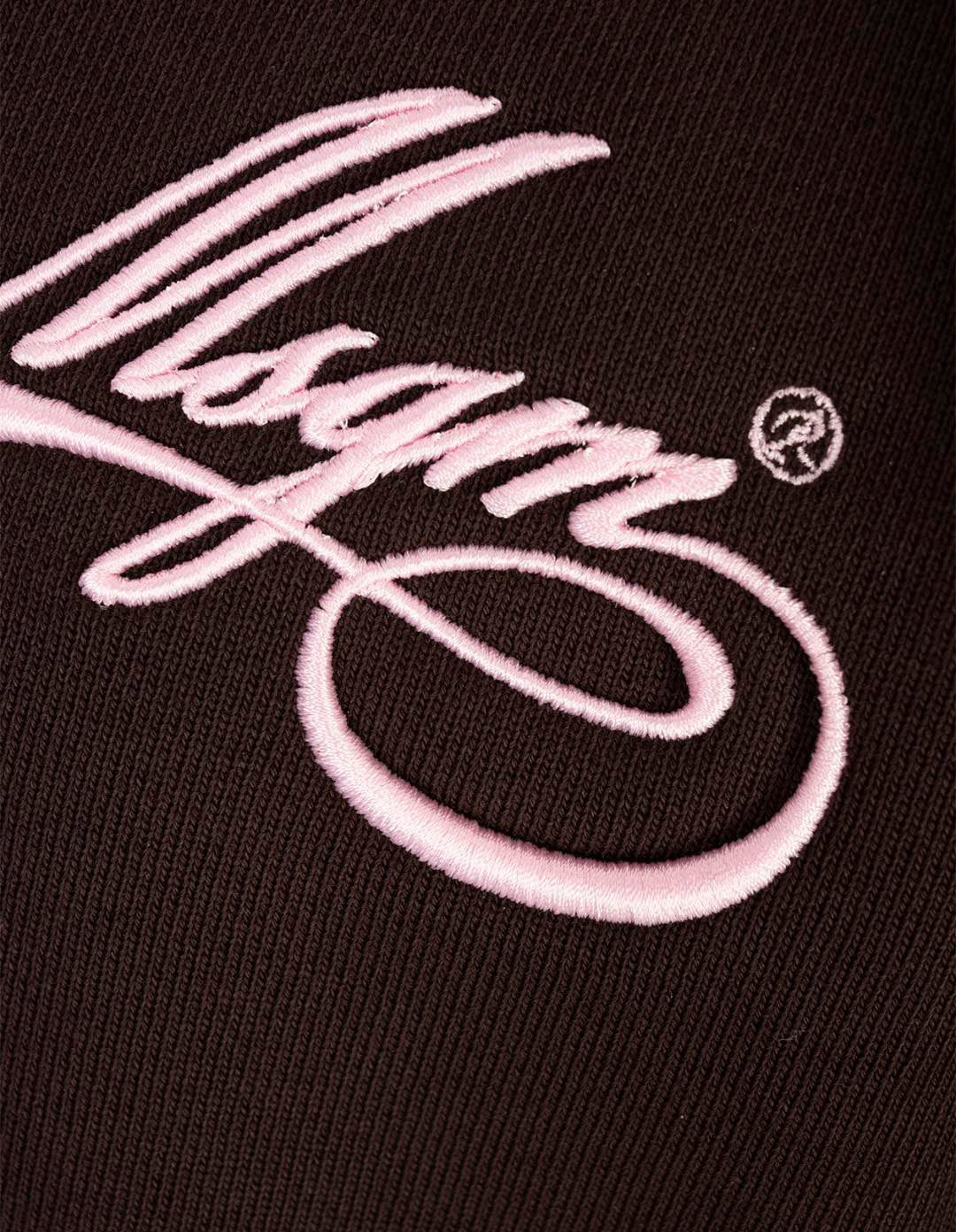 Brown Crew Neck Sweatshirt With Embroidered Cursive Msgm Logo