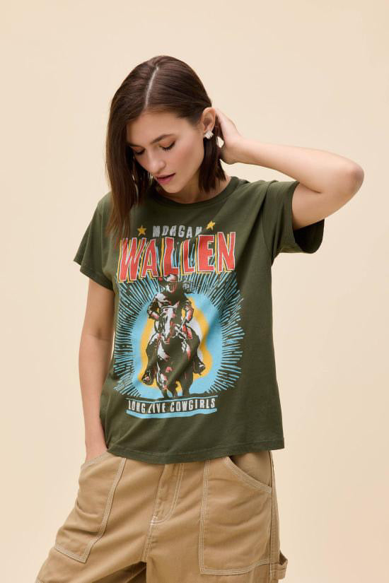 Morgan Wallen Long live Cowgirls Solo Tee Military Green