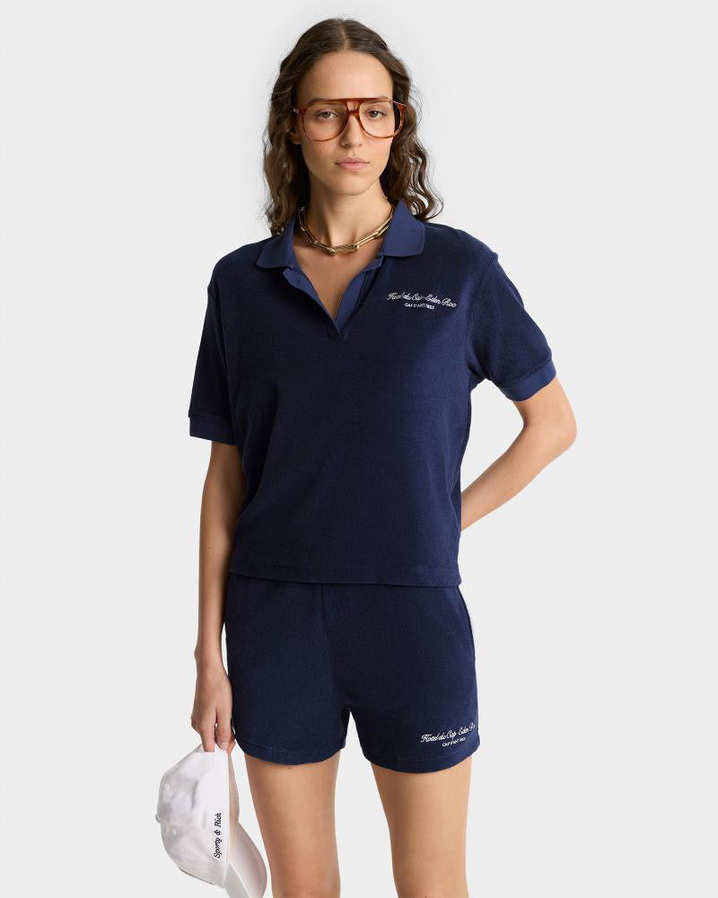 Eden Script Terry Polo Navy/White
