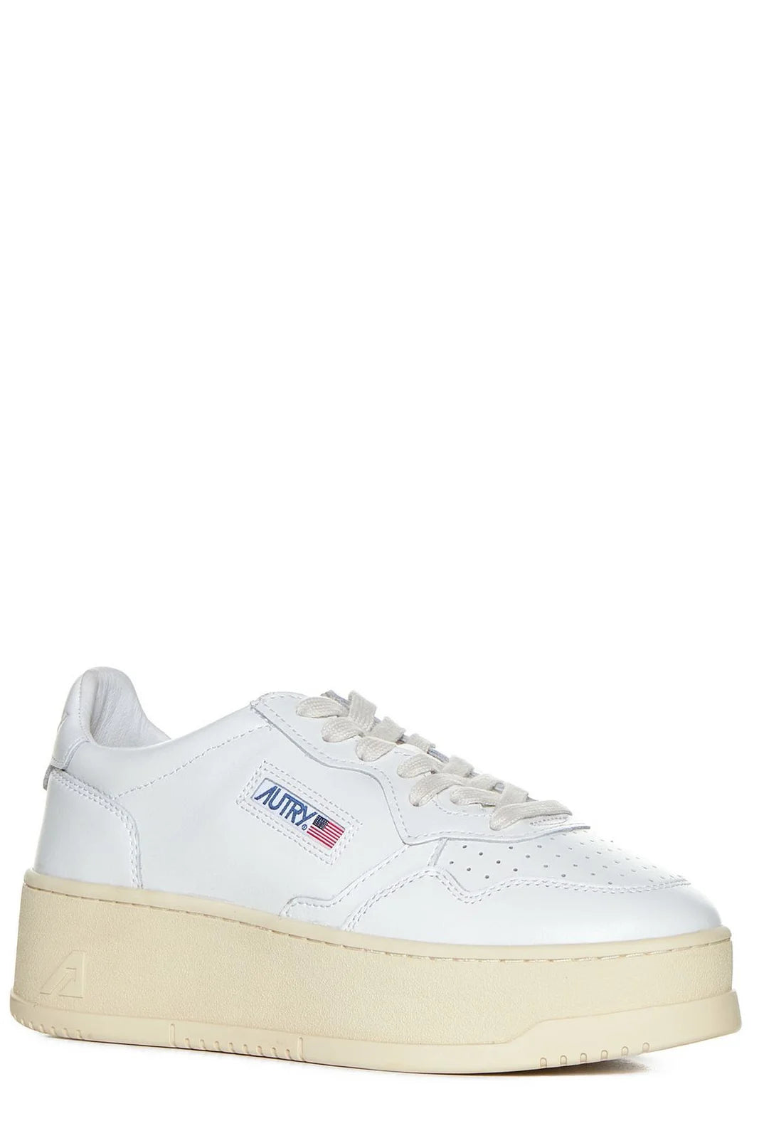 Medalist Platform Sneakers In White Leather