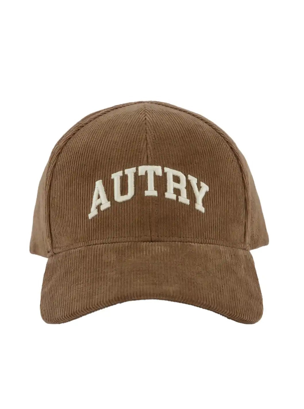 Baseball Cap In Embroidered Brown Corduroy