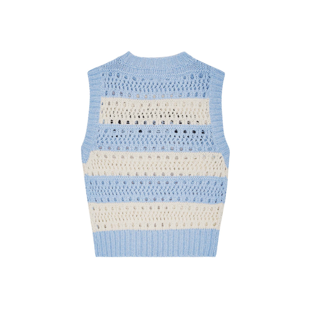 Ganni

Light Blue Striped Vest Soft Chambray