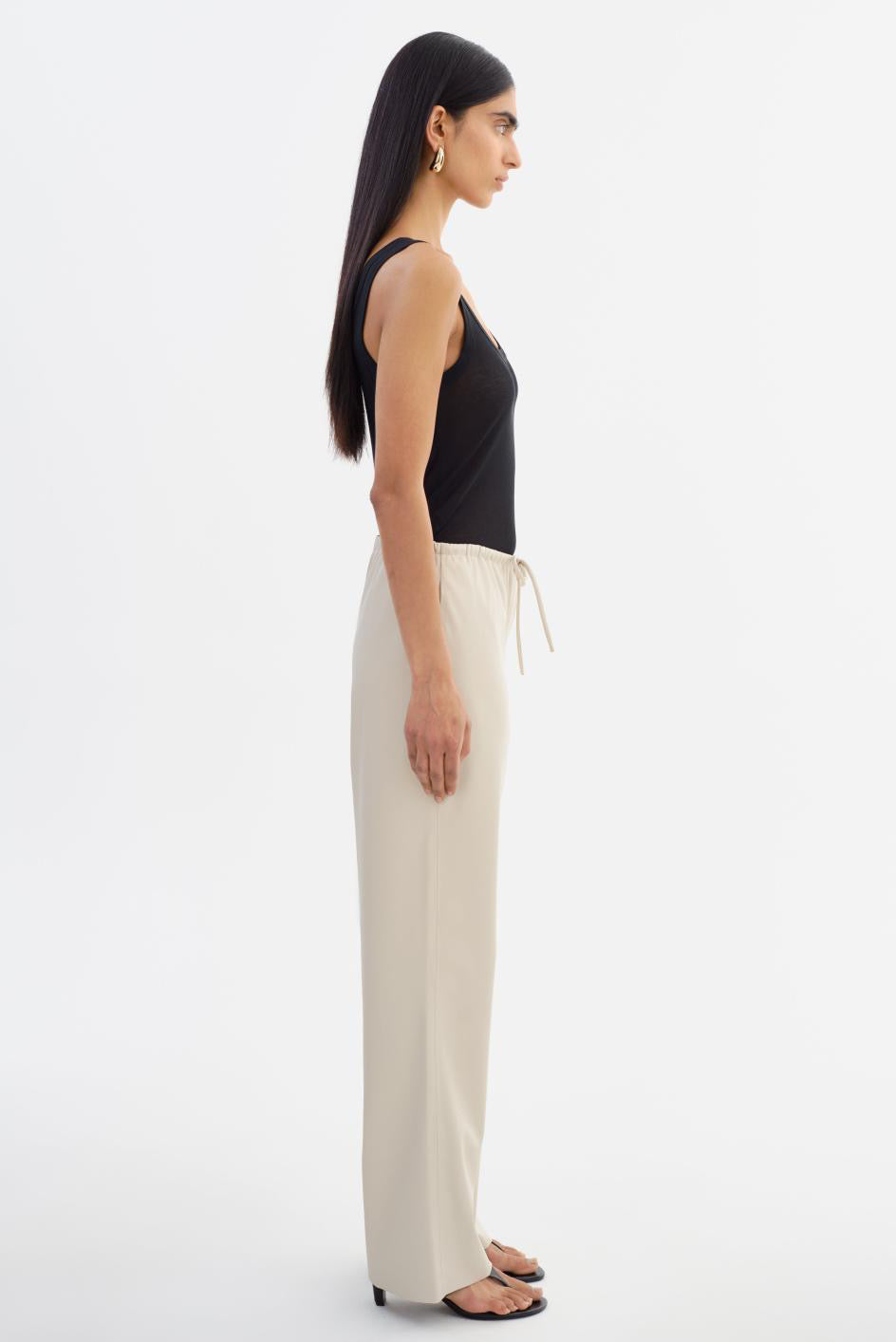 Faith Faux Leather Relaxed Pant Bone