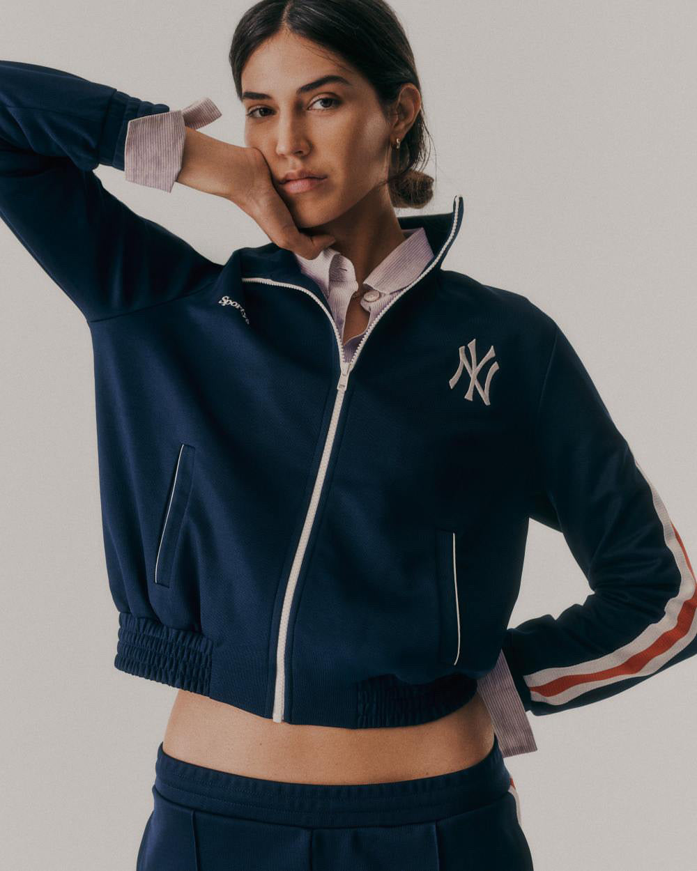 Yankees Serif Track Jacket Navy/White/Red