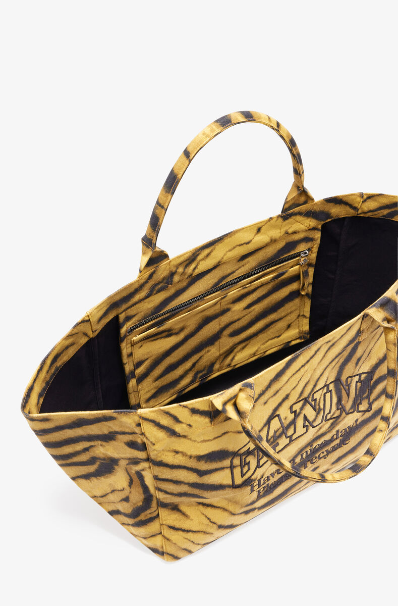 Zebra Print XXL Tote Khaki
