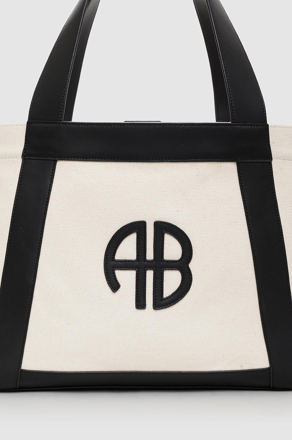 Small Cara Tote Natural Canvas With Black
