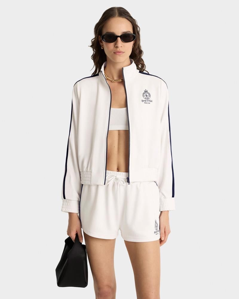 Crown Tennis Track Jacket White/Navy