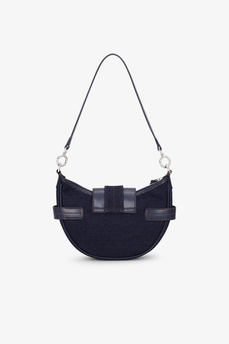 Dark Blue Denim Small Bucky Crossbody Bag Dark Navy