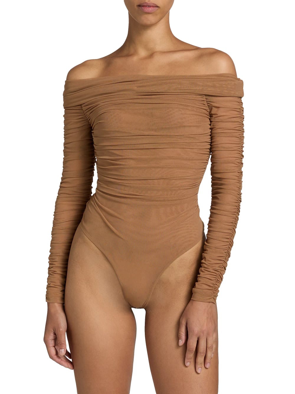 Poppie Off Shldr Bodysuit Cinnamon Swirl