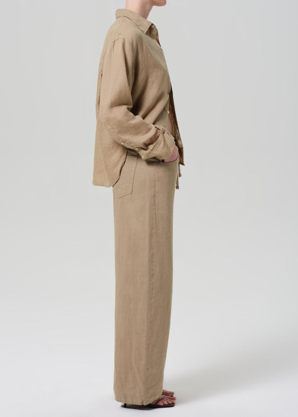 Brynn Drawstring Linen Trouser Gobi