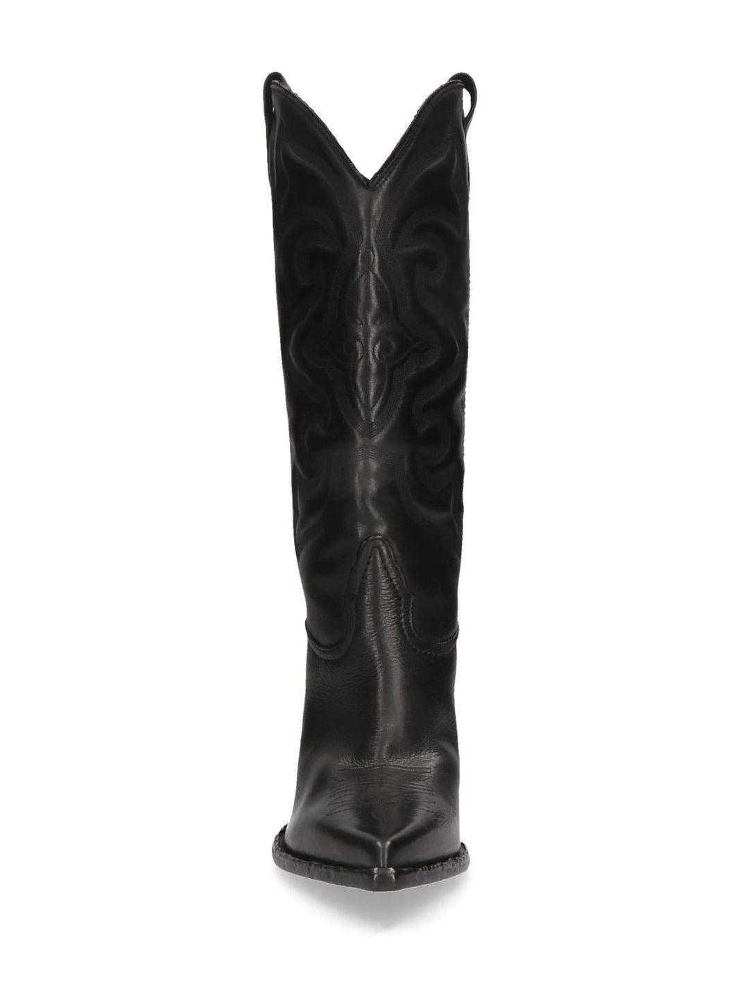 Black Leather Texan Boots