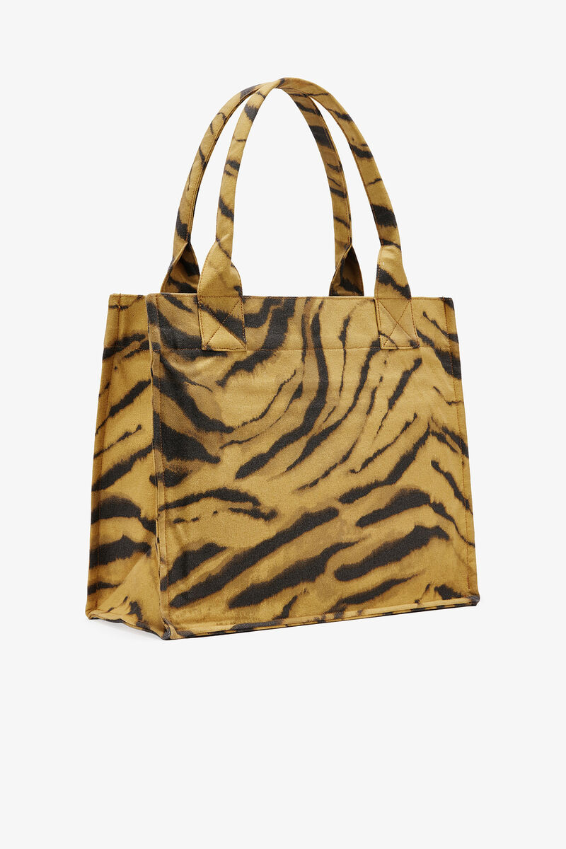 Zebra Print Large Tote Khaki