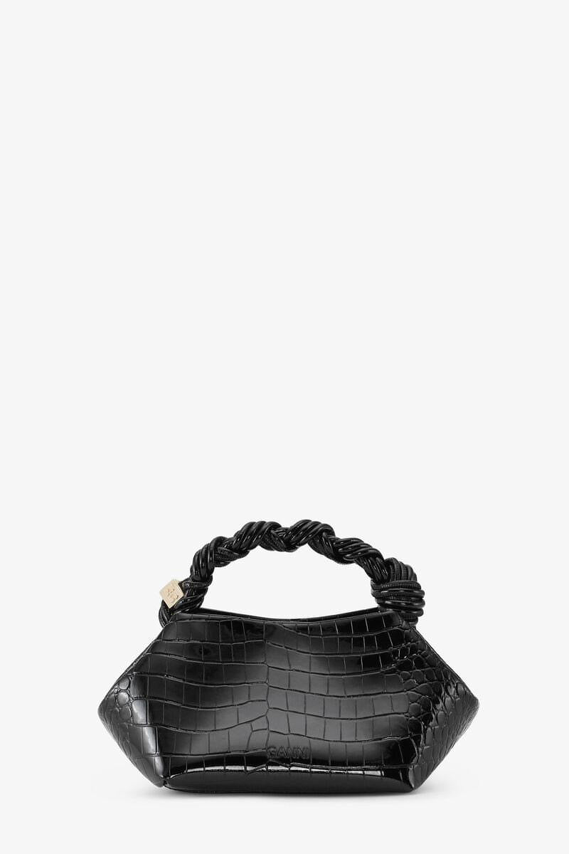 Black Croco Patent Small Ganni Bou Bag