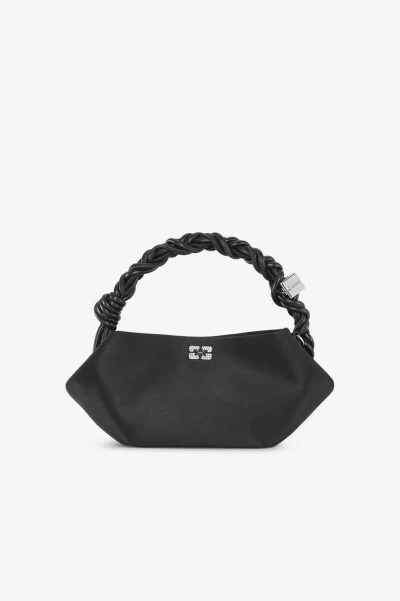 Black Satin Mini Ganni Bou Bag