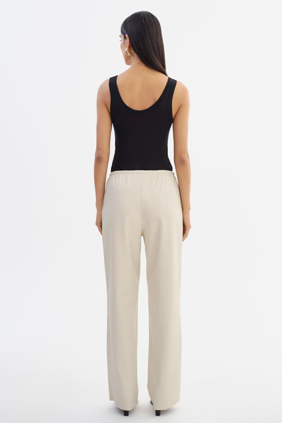 Faith Faux Leather Relaxed Pant Bone
