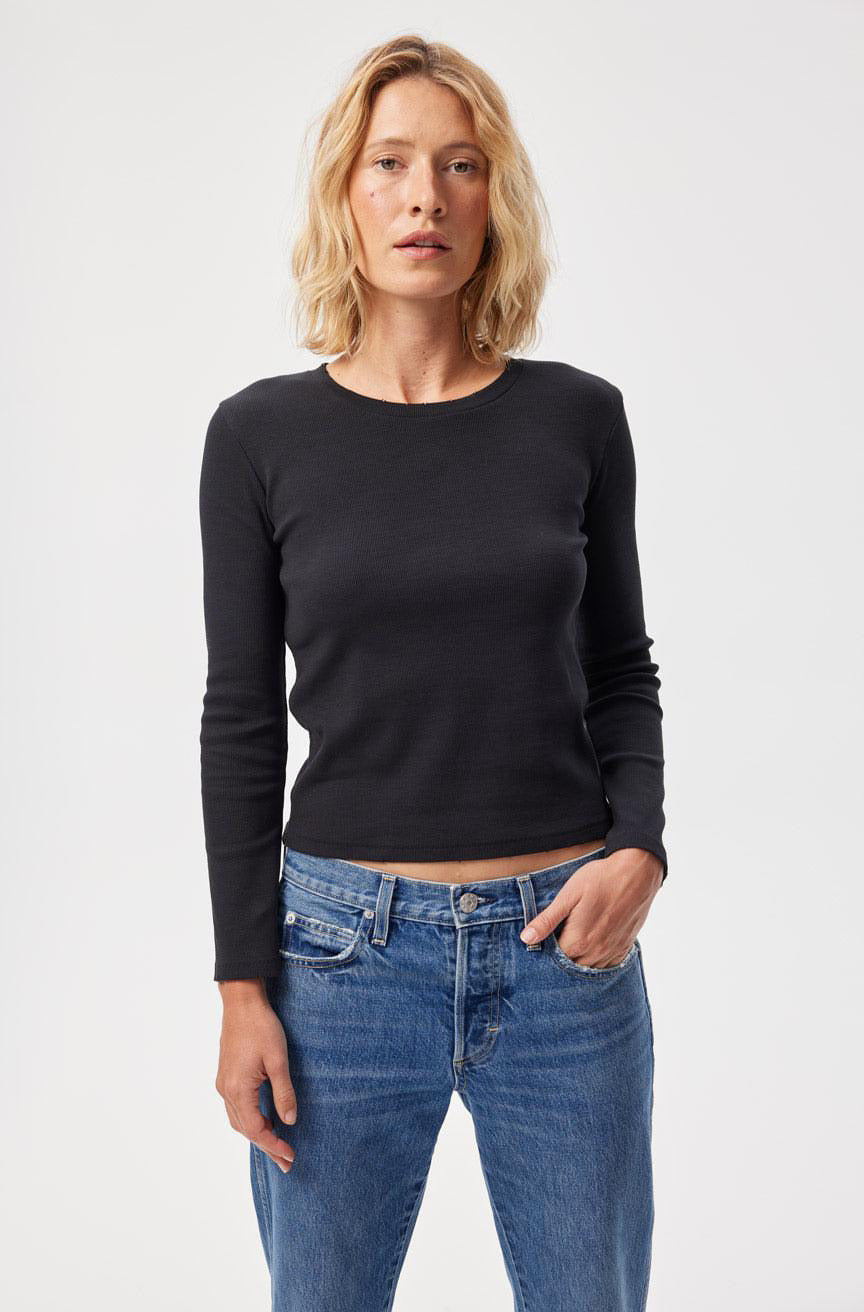 Slim Rib Tee Black