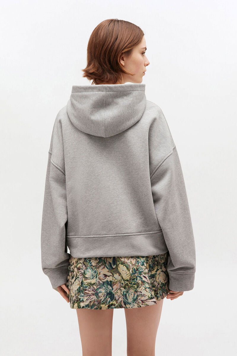Grey Two Way Zip Hoodie Paloma Melange