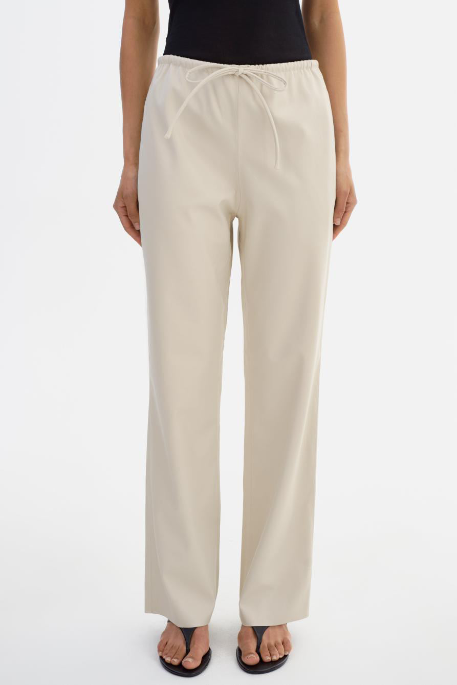 Faith Faux Leather Relaxed Pant Bone