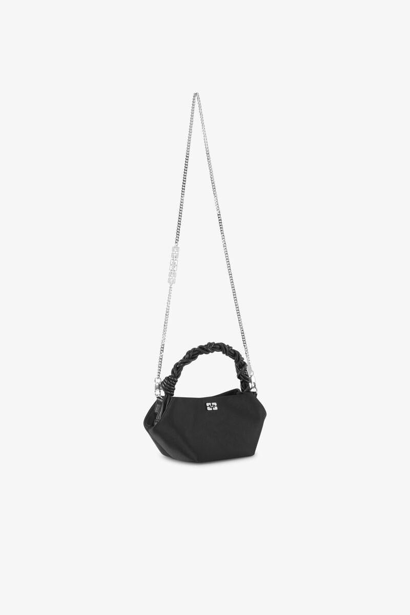 Black Satin Mini Ganni Bou Bag