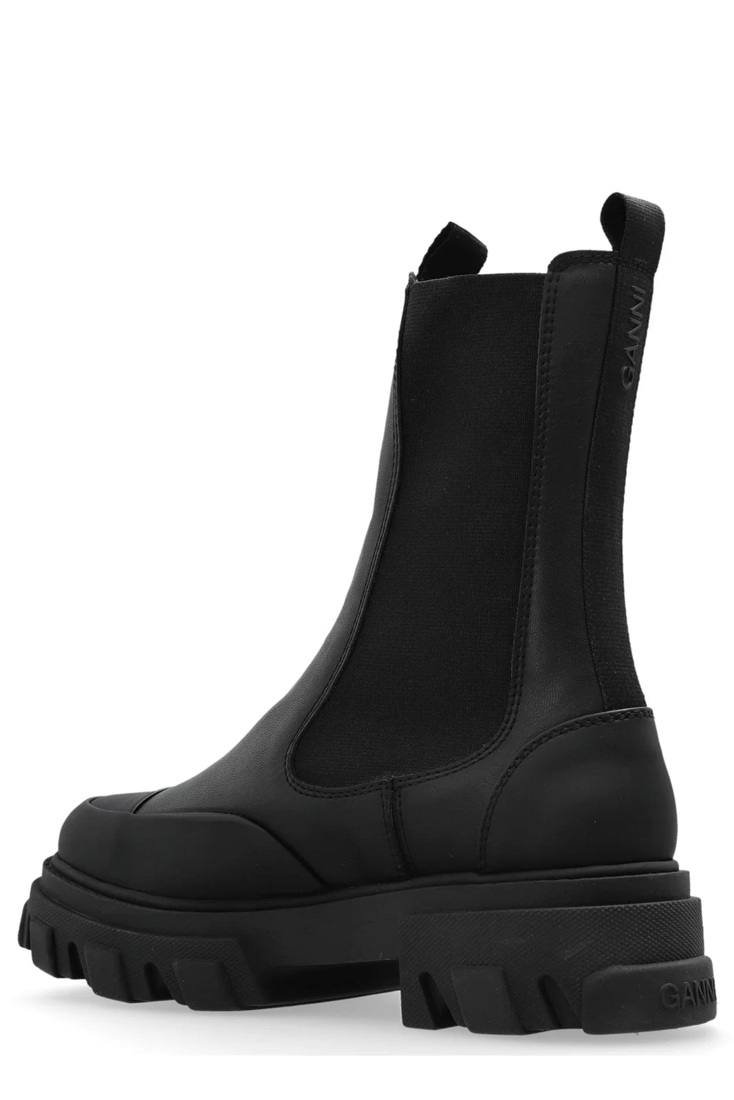 Cleated Mid Chelsea Boots In Black