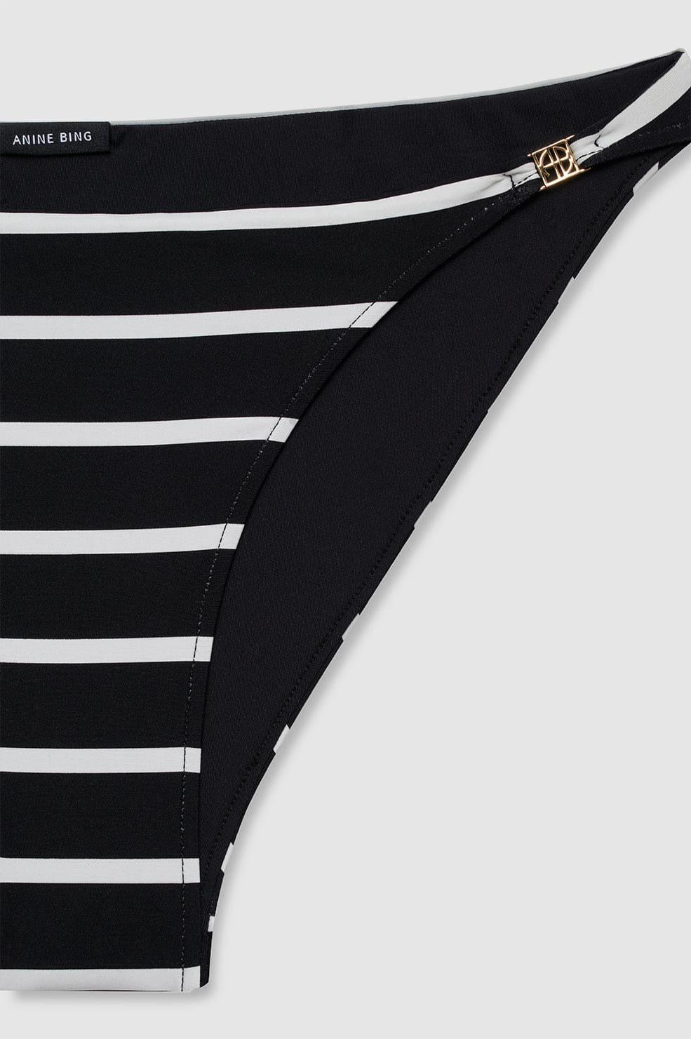 Bellamy Bikini Bottom Black And White Stripe