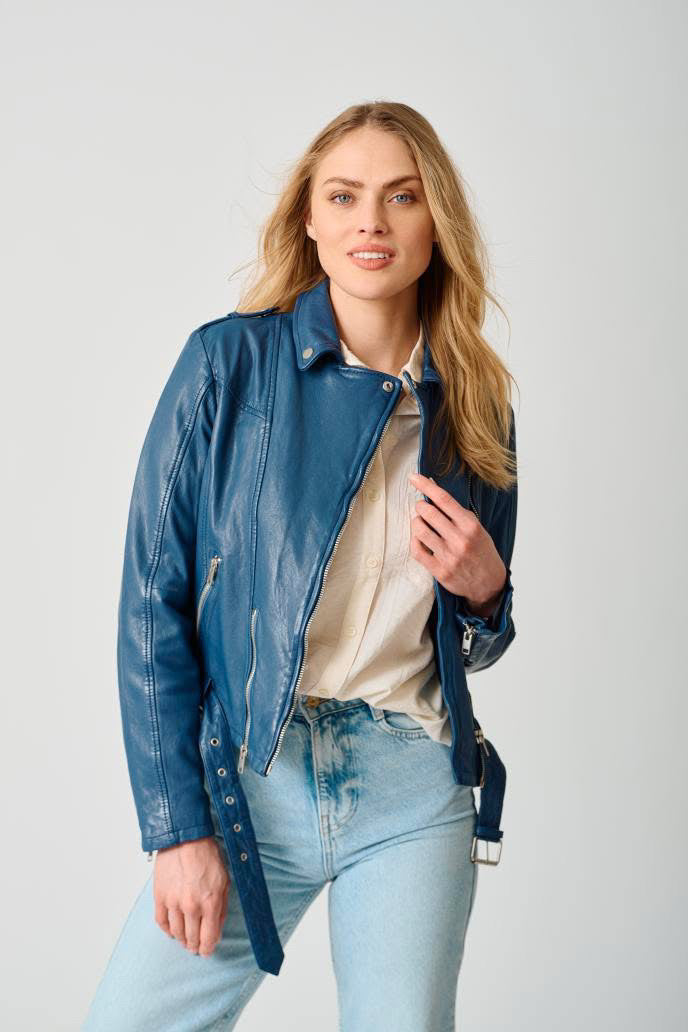 Wild 2 RF Leather Jacket Indigo