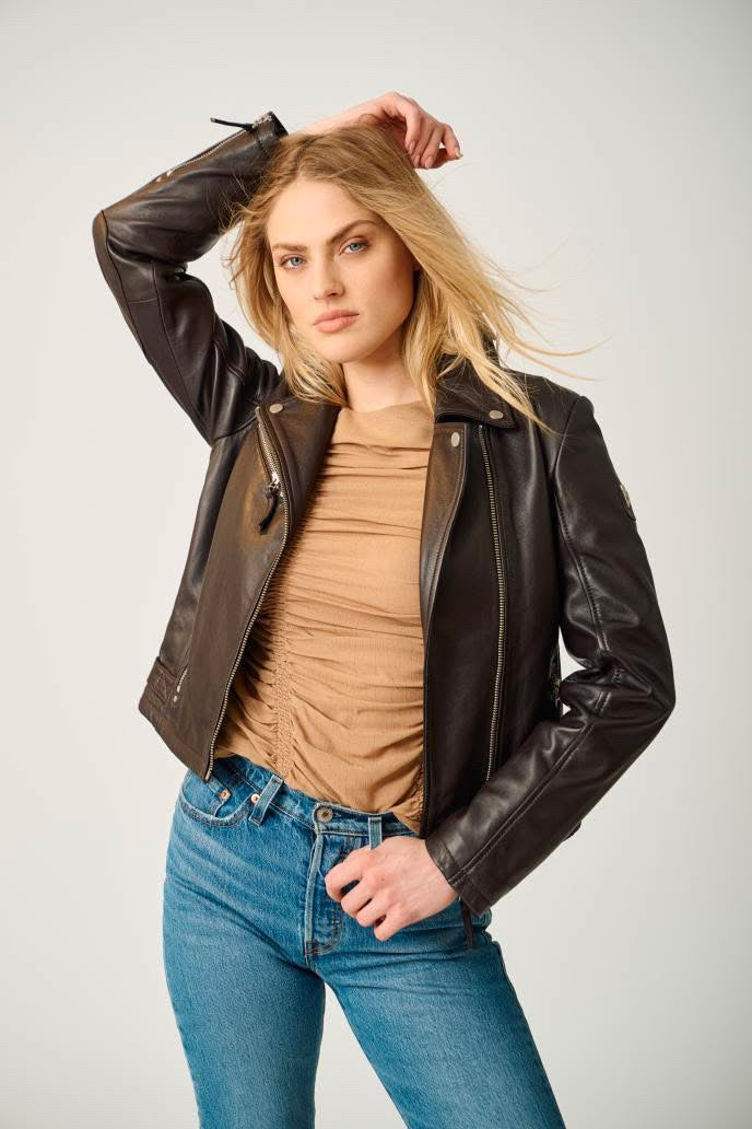 Kamaryn Leather Jacket Brown