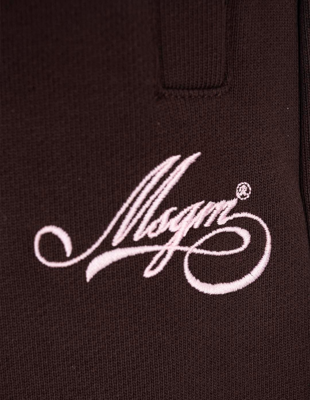 Brown Jogger Trousers With Cursive Msgm Logo