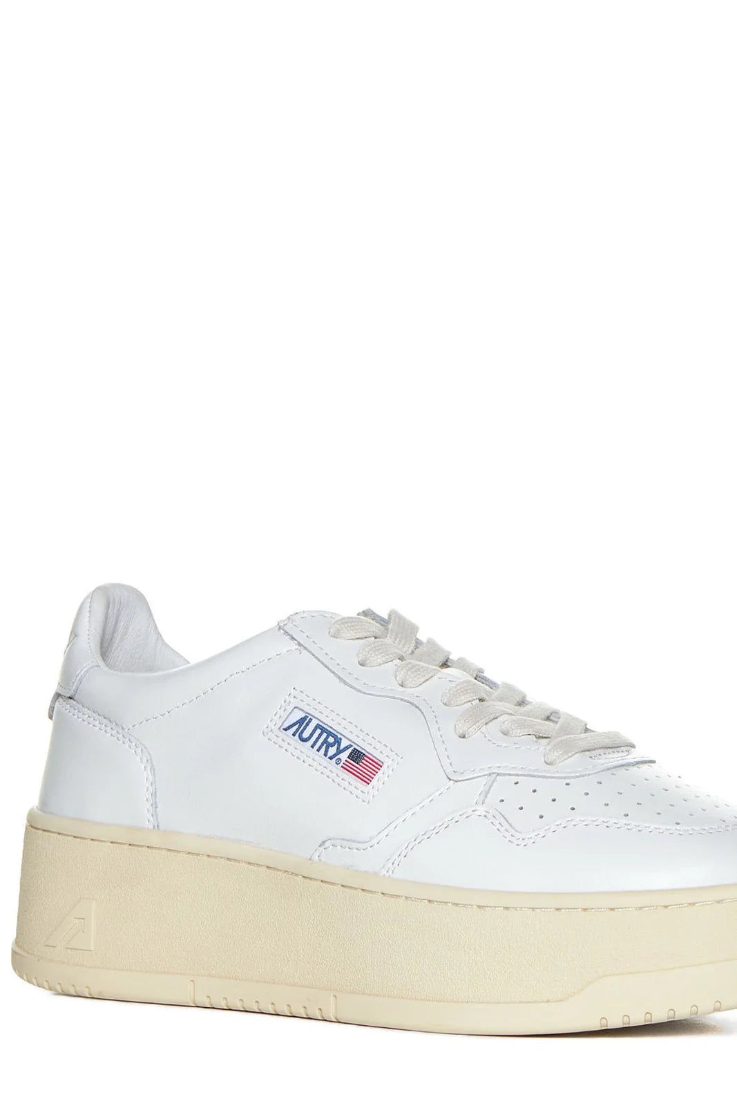 Medalist Platform Sneakers In White Leather