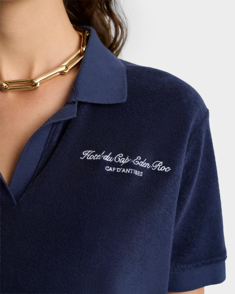 Eden Script Terry Polo Navy/White