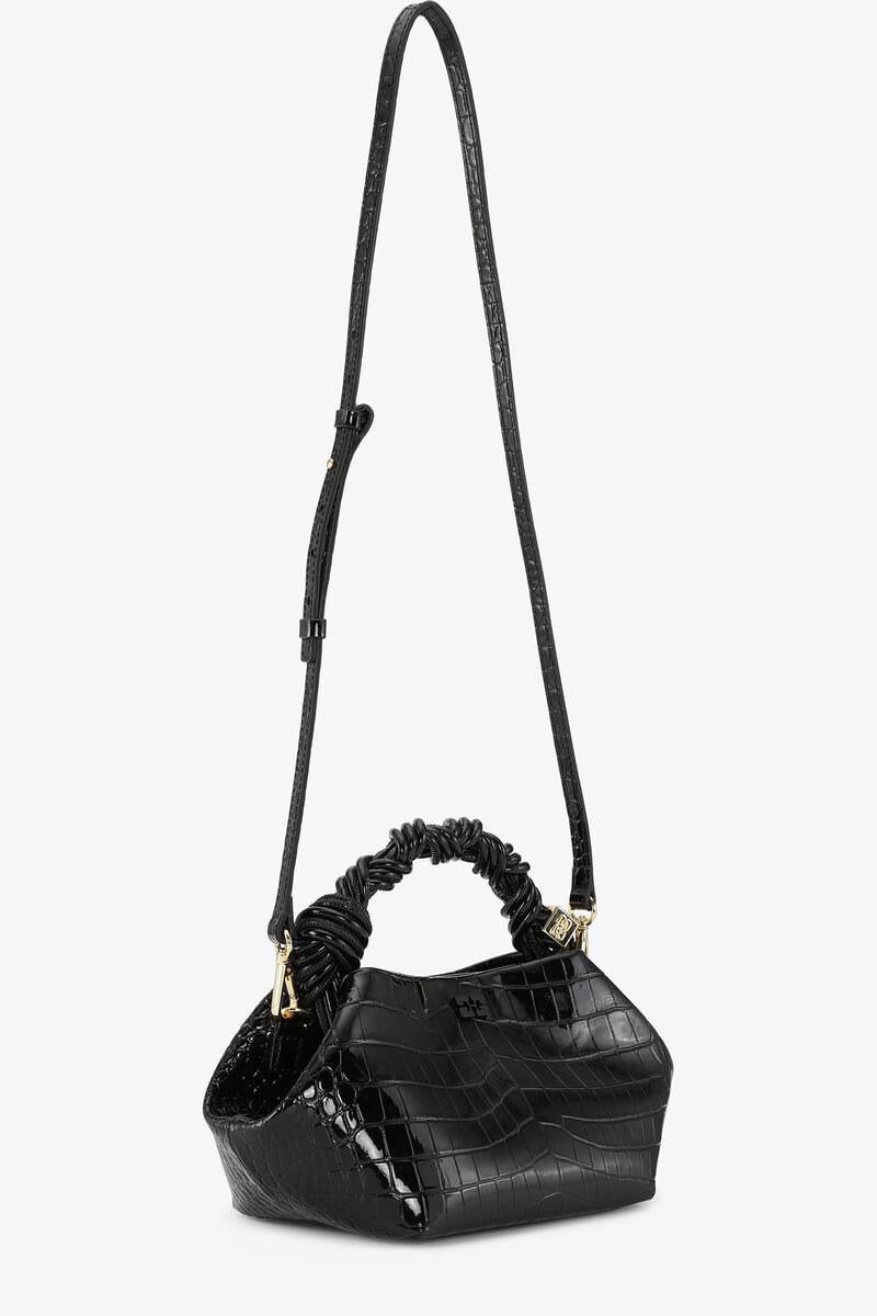 Black Croco Patent Small Ganni Bou Bag