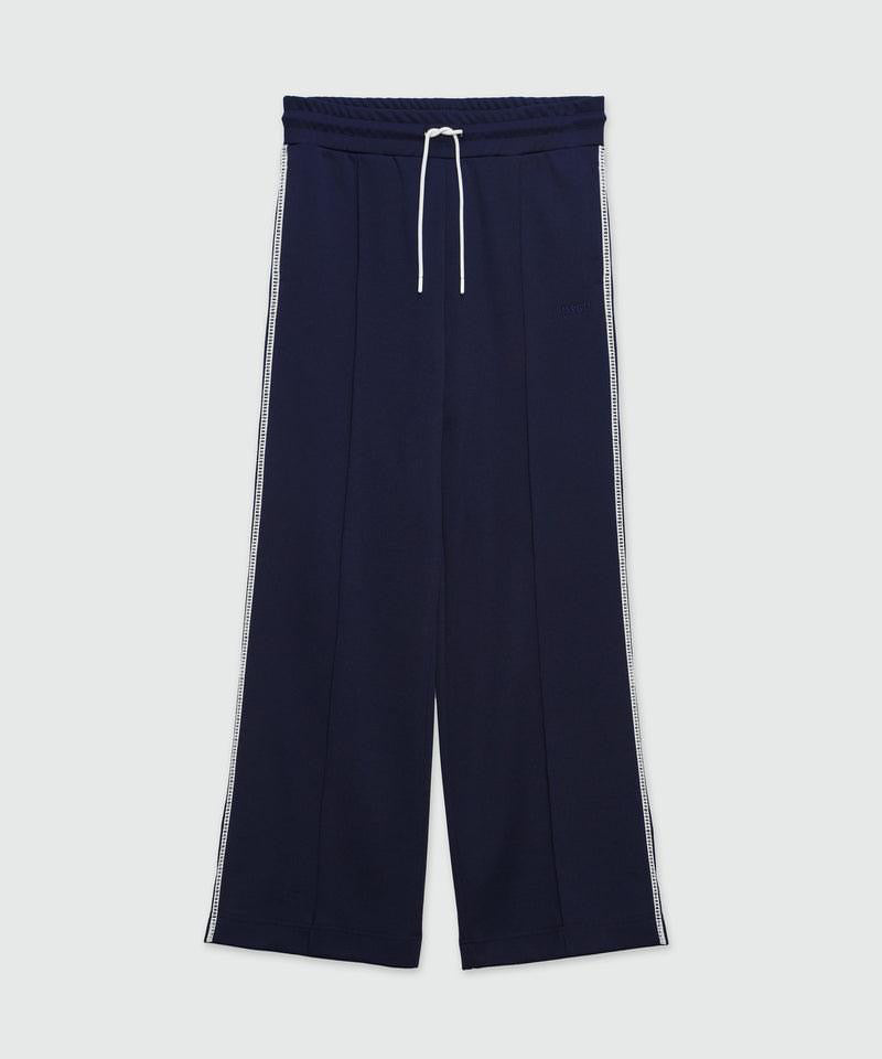 Blue Jogger Trousers With Embroidery Dark Blue