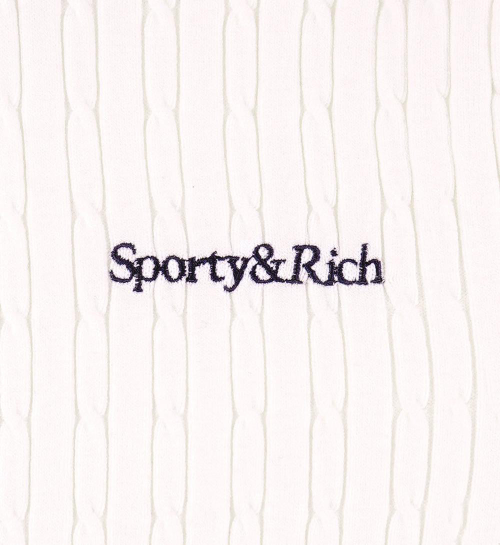 Serif Logo Mini Cable Polo White/Navy/Ruby